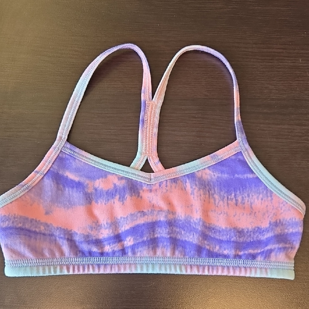 Ivivva Purple and Pink Top with Artistic Design, 6, Euc
